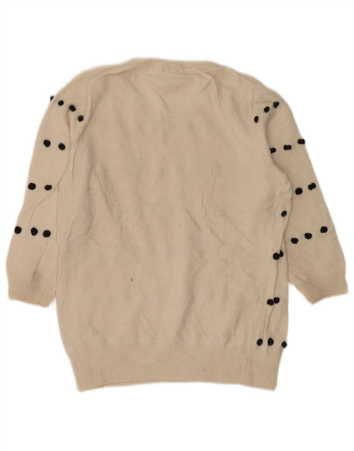 J. Crew Womens Boat Neck Jumper Sweater UK 10 Small Off White Viscose