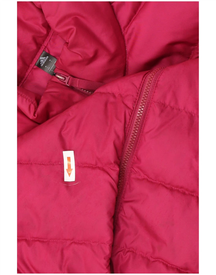 Adidas Womens Padded Jacket UK 8/10 Small Pink Polyester
