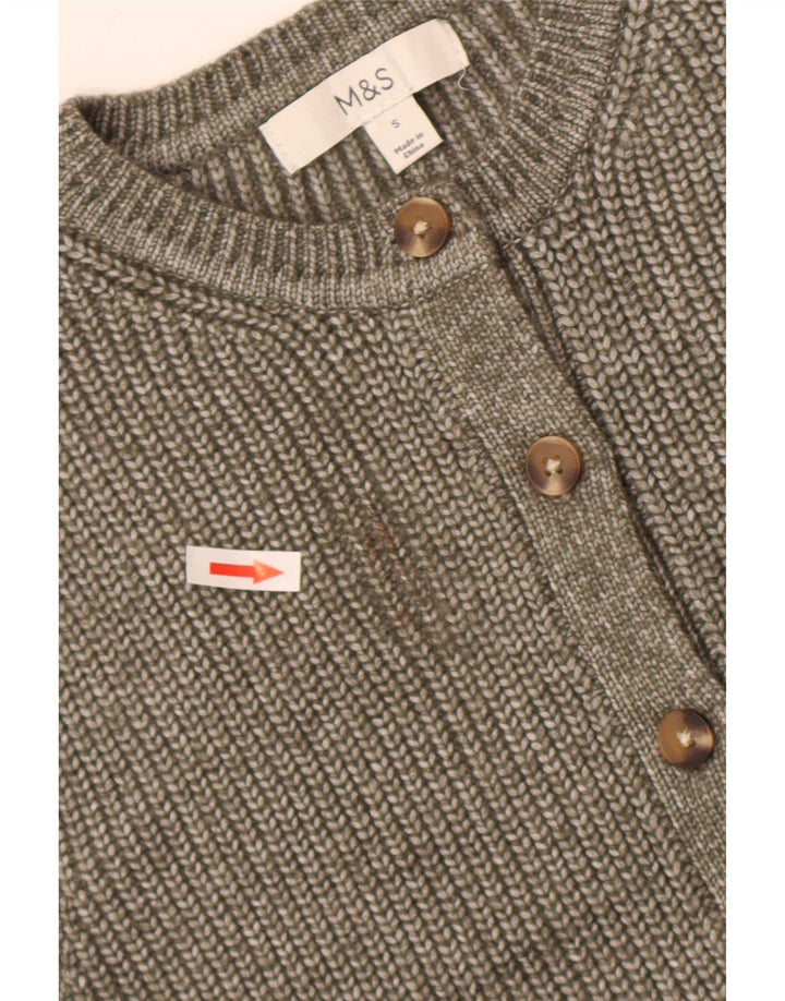 Marks & Spencer Womens Sleeveless Cardigan Sweater UK 10 Small Grey