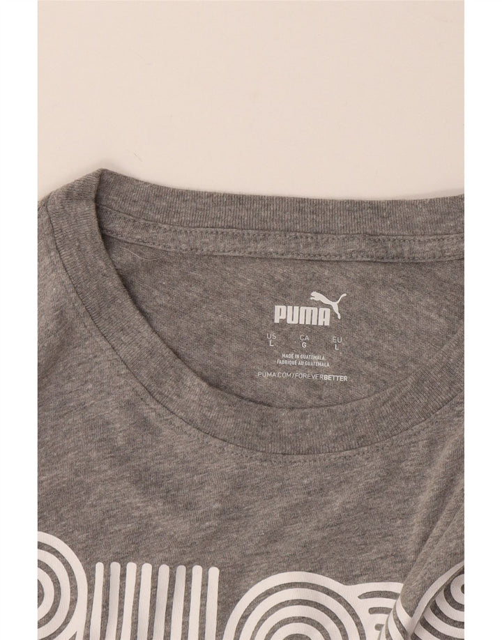 PUMA Mens Graphic T-Shirt Top Large Grey