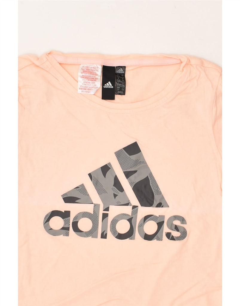 ADIDAS Girls Graphic T-Shirt Top 13-14 Years Orange Cotton | Vintage Adidas | Thrift | Second-Hand Adidas | Used Clothing | Messina Hembry 