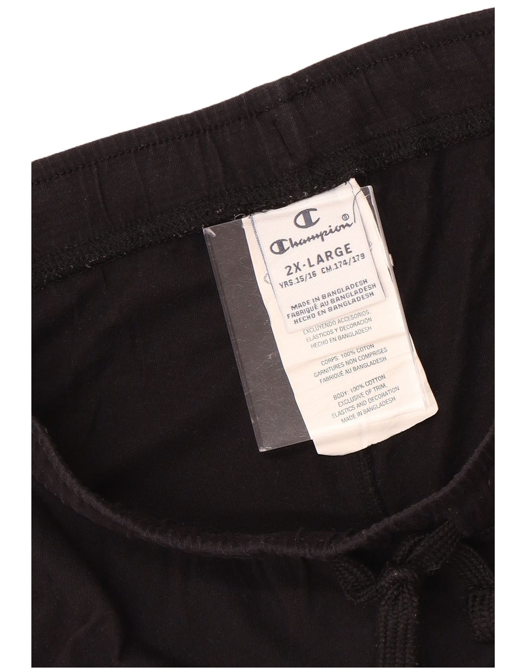 CHAMPION Girls Sport Shorts 15-16 Years 2XL Black Tie Dye Cotton