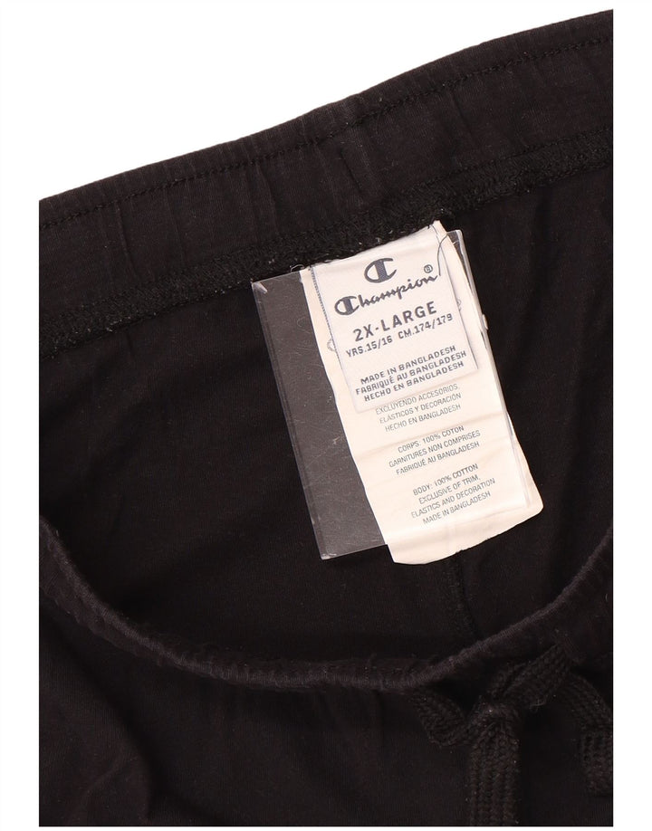 CHAMPION Girls Sport Shorts 15-16 Years 2XL Black Tie Dye Cotton