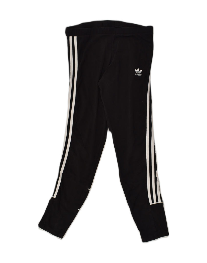 ADIDAS Womens Tracksuit Trousers Joggers UK 12 Medium Black Cotton | Vintage Adidas | Thrift | Second-Hand Adidas | Used Clothing | Messina Hembry 