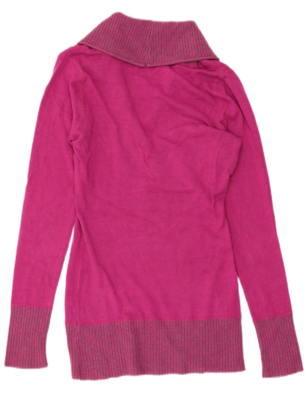 GUESS Womens Shawl Neck Jumper Sweater UK 10 Small Pink Cotton