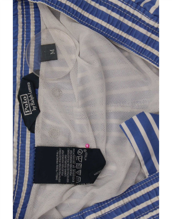 Polo Ralph Lauren Mens Swimming Shorts Medium  Blue Striped Polyester