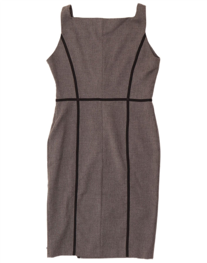 Zara Womens Sleeveless Sheath Dress UK 14 Large Grey Polyester