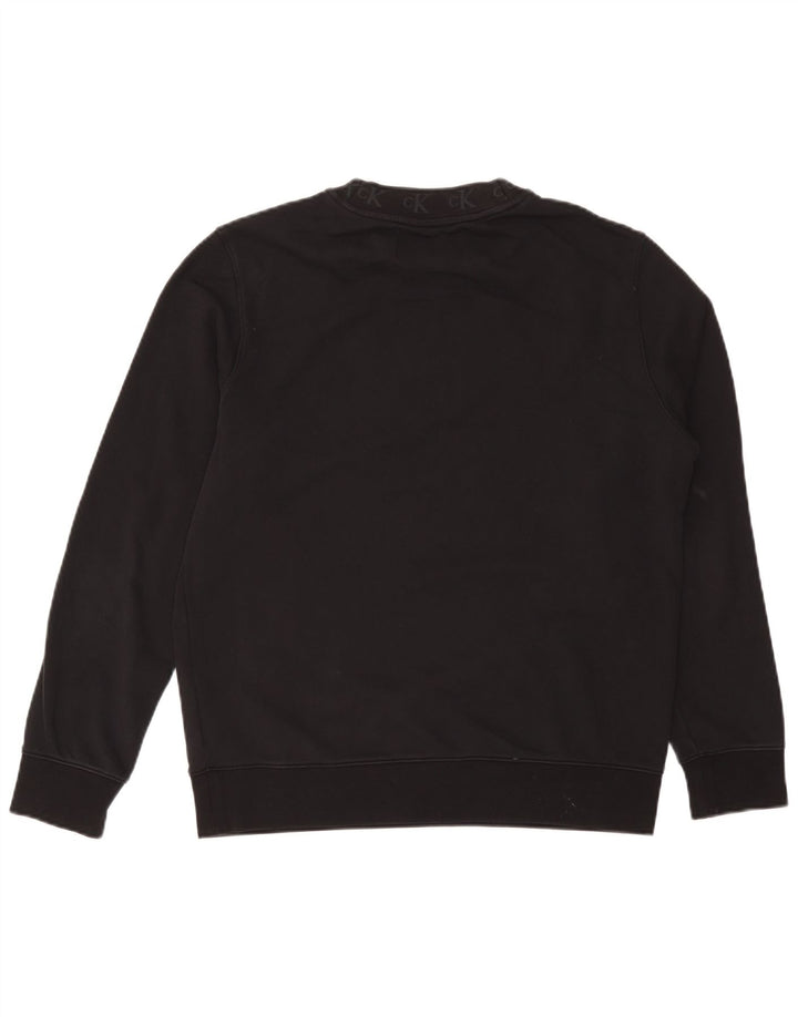 Calvin Klein Jeans Mens Graphic Sweatshirt Jumper Large Black Cotton