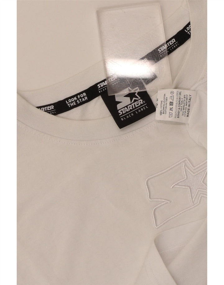 Starter Womens Graphic T-Shirt Top UK 14 Medium White Cotton