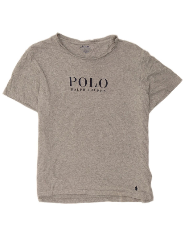 Polo Ralph Lauren Womens Graphic T-Shirt Top UK 16 Large Grey Cotton