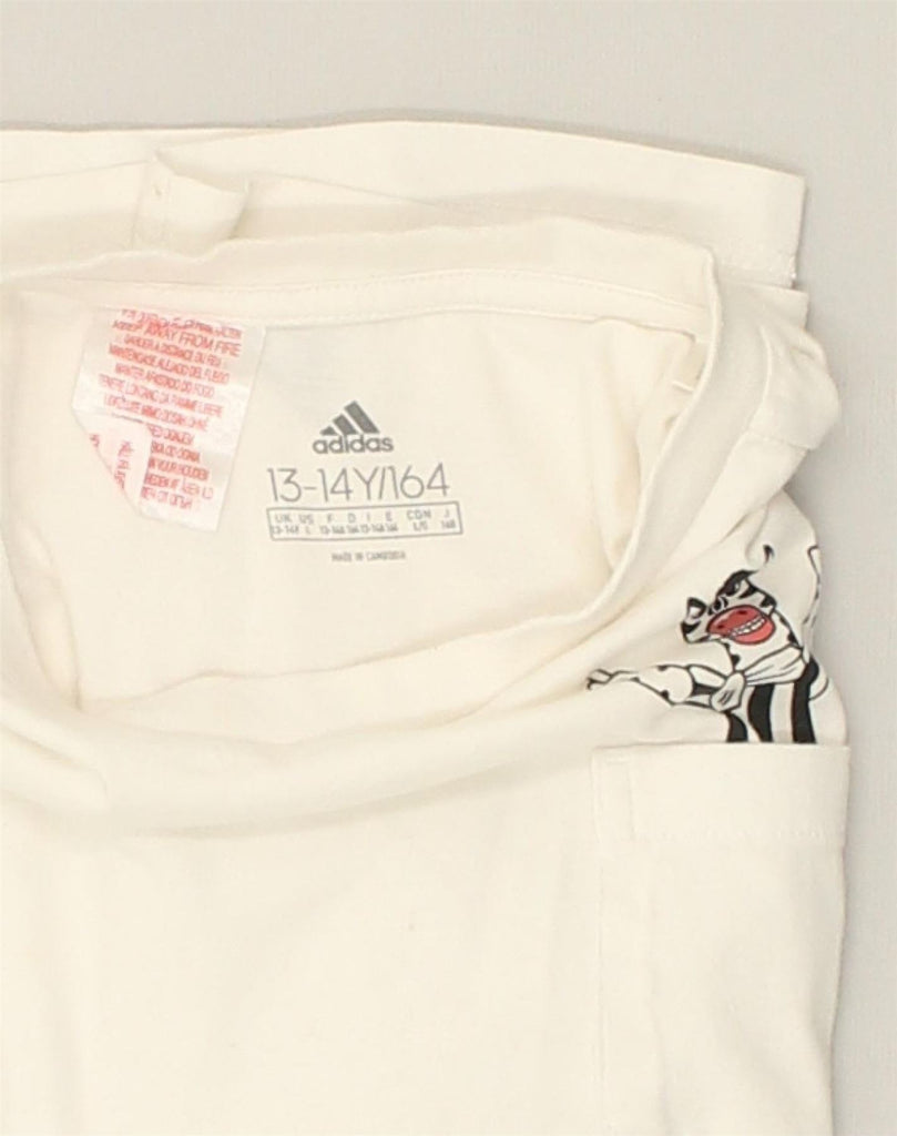 ADIDAS Boys T-Shirt Top 13-14 Years White Cotton | Vintage Adidas | Thrift | Second-Hand Adidas | Used Clothing | Messina Hembry 