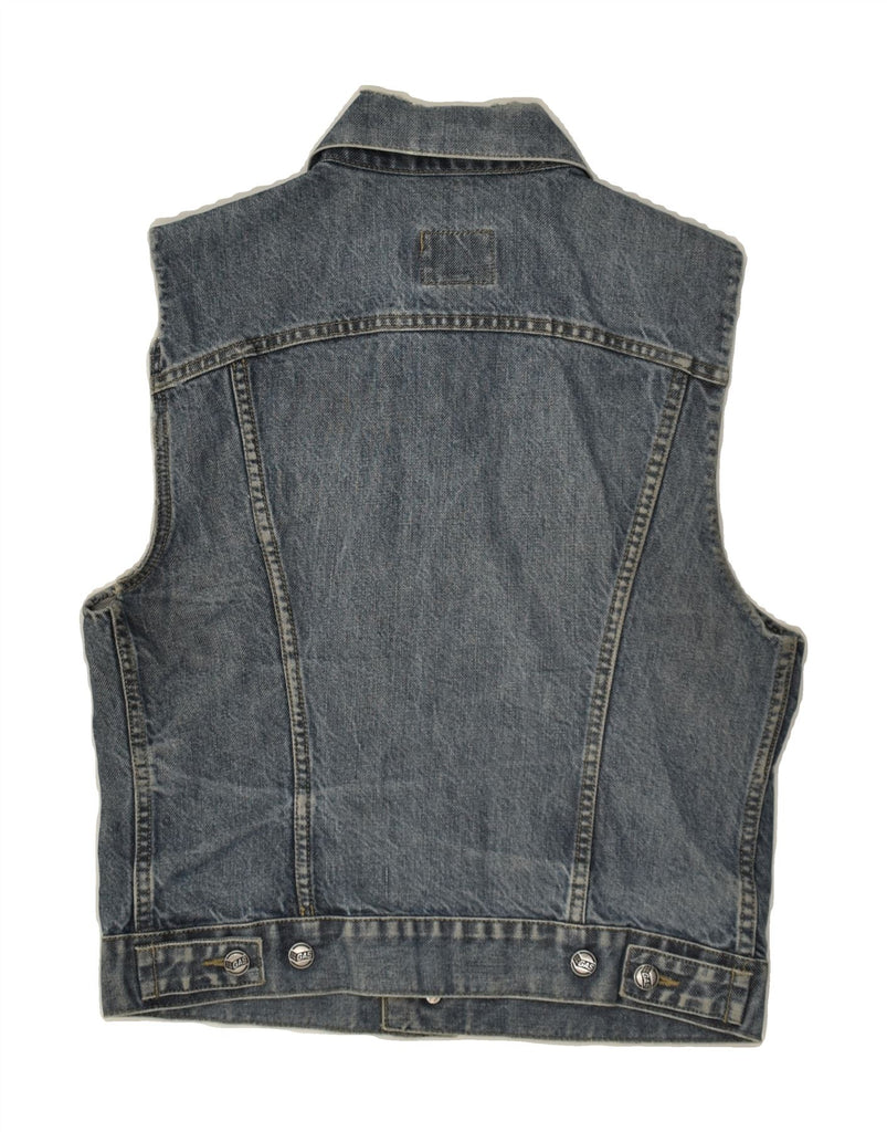 GAS Mens Denim Gilet UK 10 Small Blue Cotton | Vintage Gas | Thrift | Second-Hand Gas | Used Clothing | Messina Hembry 