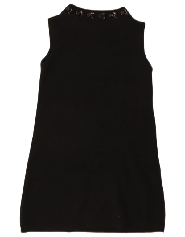 Zara Womens Sleeveless Jumper Dress UK 12 Medium Black Acrylic