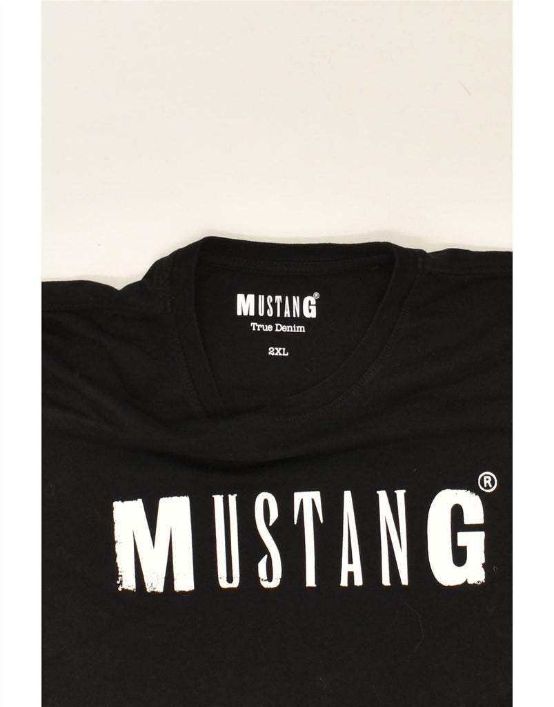 MUSTANG Mens Graphic T-Shirt Top 2XL Black Cotton Vintage Mustang and Second-Hand Mustang from Messina Hembry 