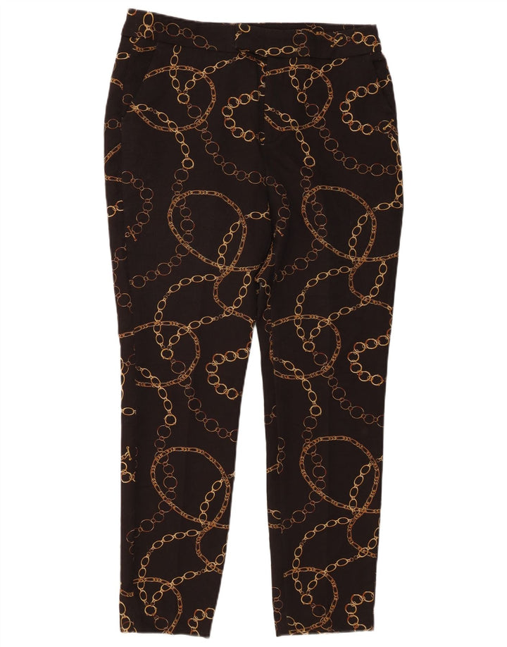 Zara Womens Abstract Pattern Slim Chino Trousers EU 40 Medium W30 L27 Black