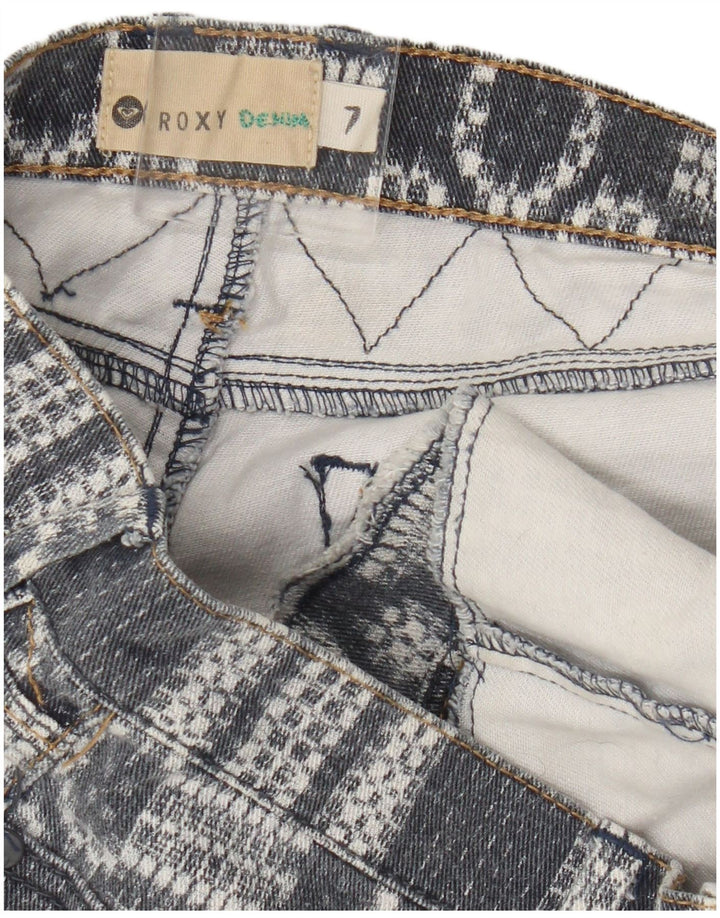 Roxy Womens Denim Shorts US 7 Medium W30 Blue Geometric