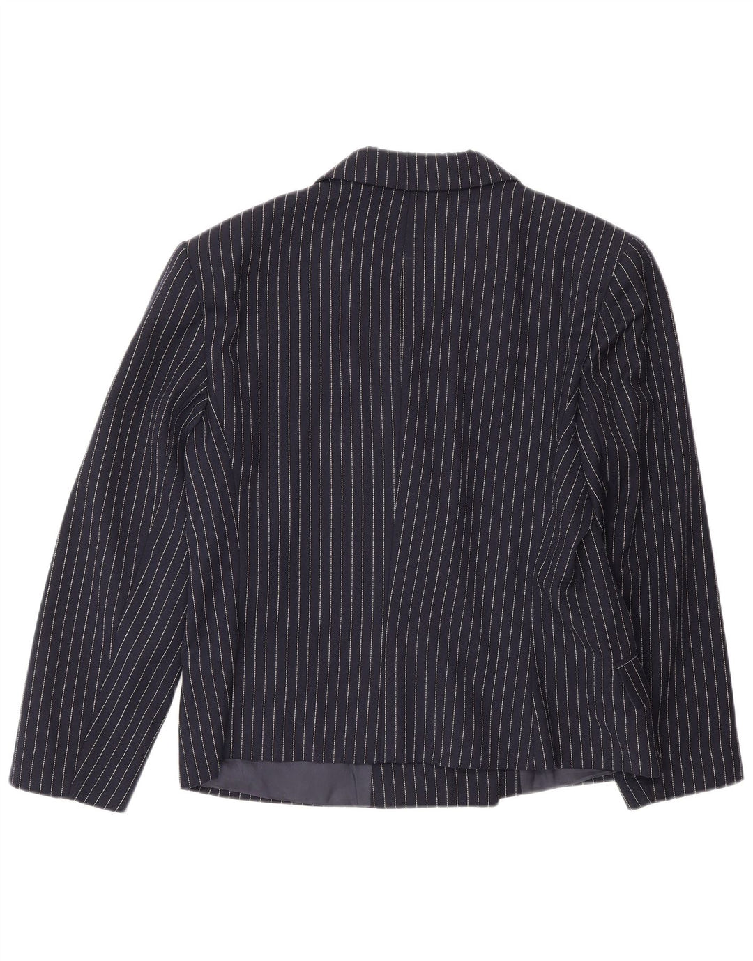 Vintage Womens Double Breasted Blazer Jacket IT 48 XL Navy Blue Pinstripe