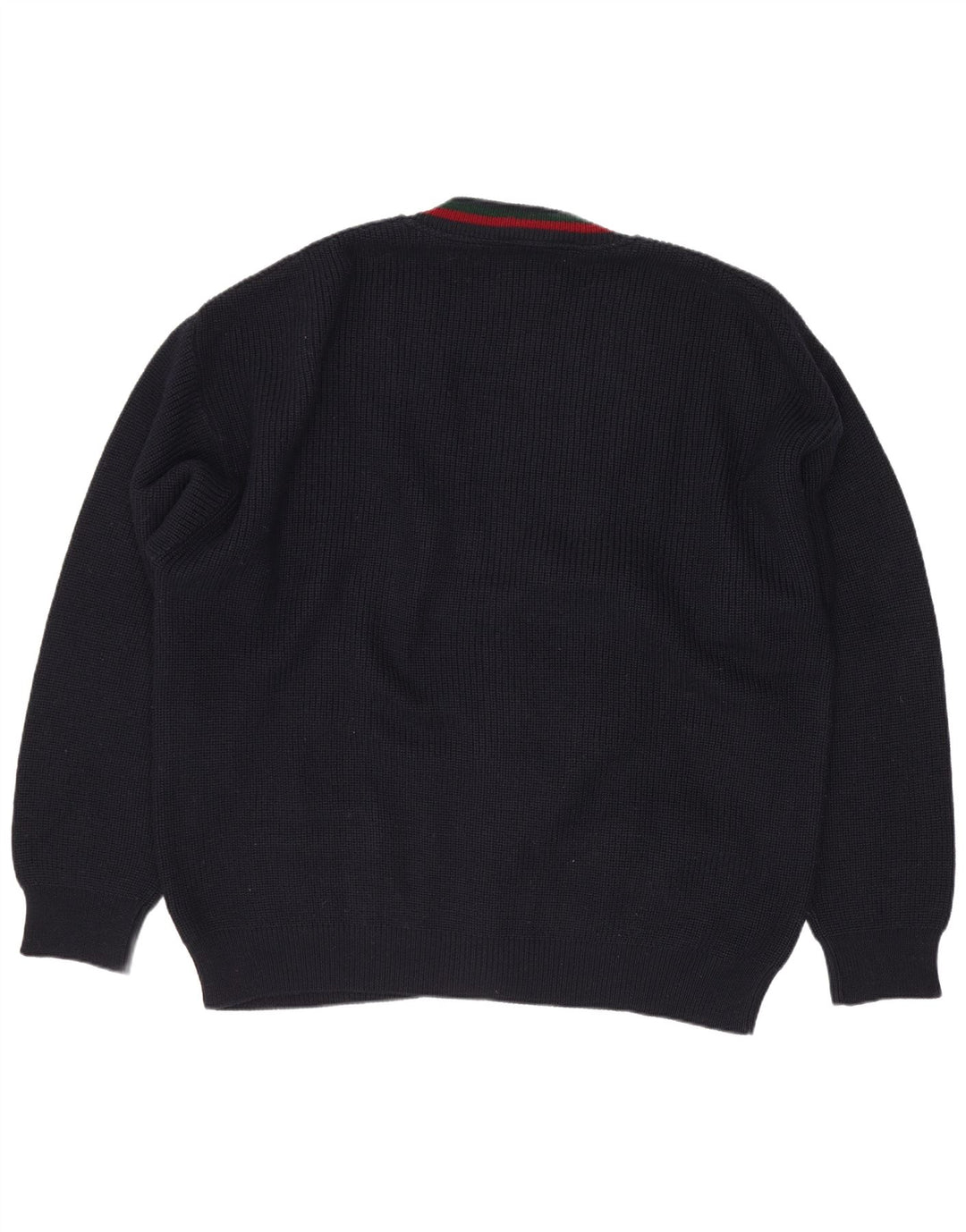 Il Granchio Mens Cardigan Sweater XL Navy Blue Geometric Wool