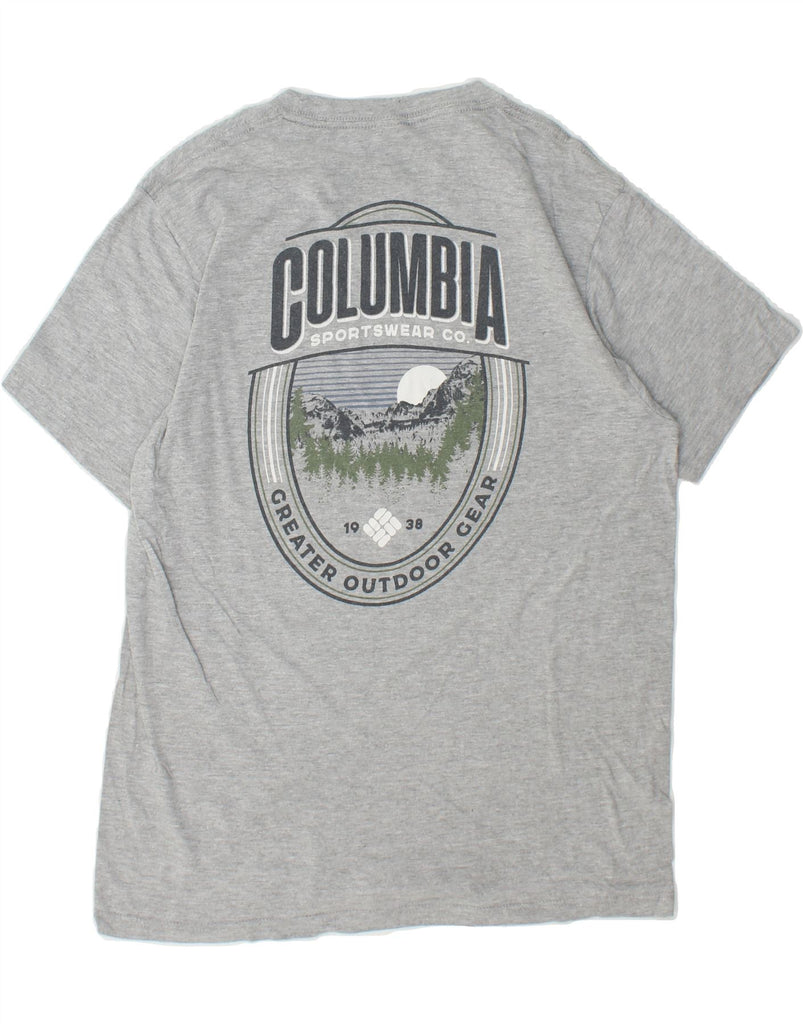 COLUMBIA Mens Graphic T-Shirt Top Medium Grey Cotton Vintage Columbia and Second-Hand Columbia from Messina Hembry 