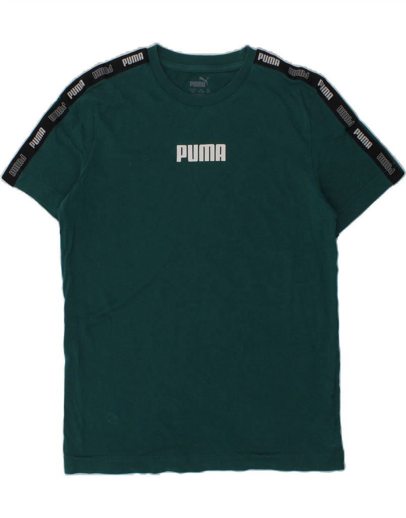 PUMA Boys Graphic T-Shirt Top 11-12 Years Green Cotton | Vintage Puma | Thrift | Second-Hand Puma | Used Clothing | Messina Hembry 