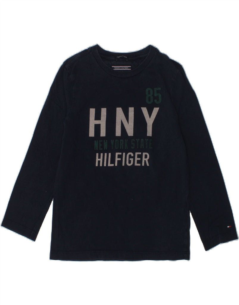 TOMMY HILFIGER Boys Graphic Top Long Sleeve 5-6 Years Navy Blue Cotton | Vintage Tommy Hilfiger | Thrift | Second-Hand Tommy Hilfiger | Used Clothing | Messina Hembry 