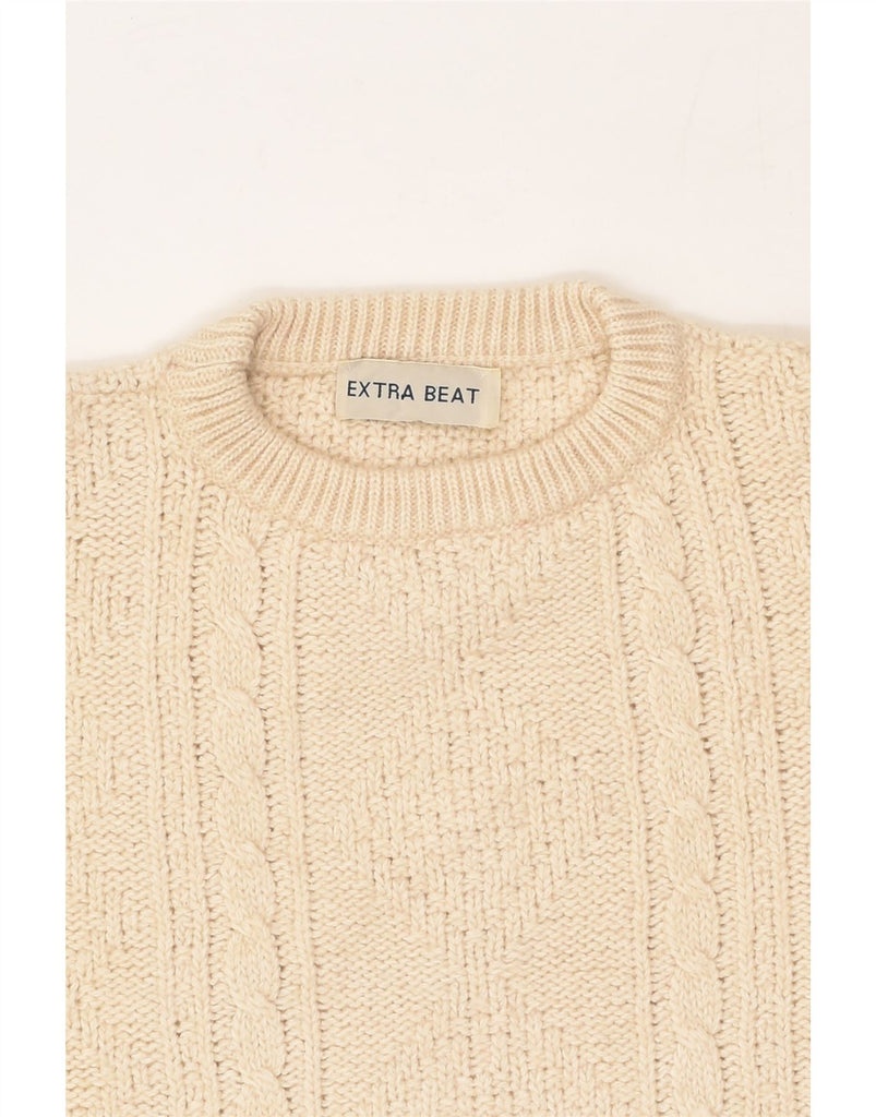 VINTAGE Womens Crew Neck Jumper Sweater UK 22 3XL Beige Wool | Vintage Vintage | Thrift | Second-Hand Vintage | Used Clothing | Messina Hembry 