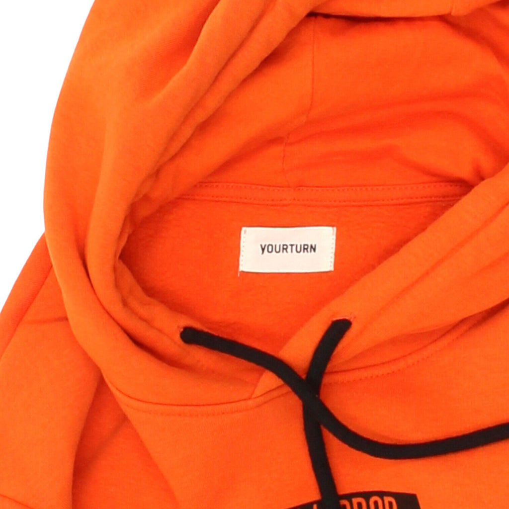 Yourturn Mens Neon Orange Logo Hoodie | Vintage Streetwear Hoody VTG | Vintage Messina Hembry | Thrift | Second-Hand Messina Hembry | Used Clothing | Messina Hembry 