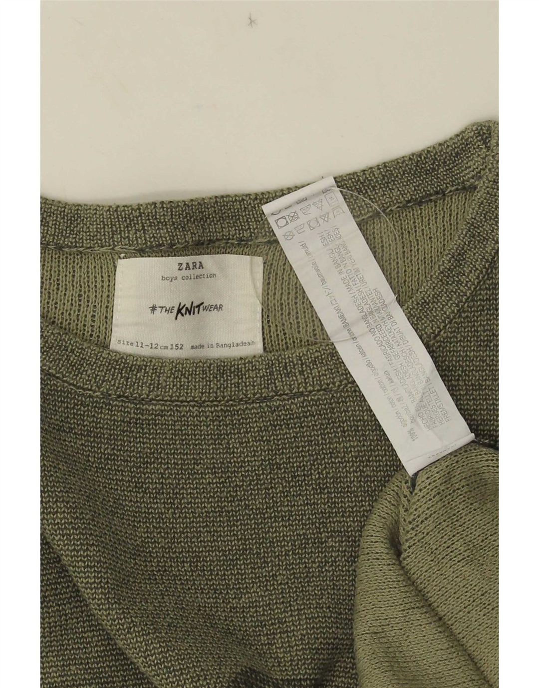 Zara Boys Graphic Top Long Sleeve 11-12 Years Khaki Cotton