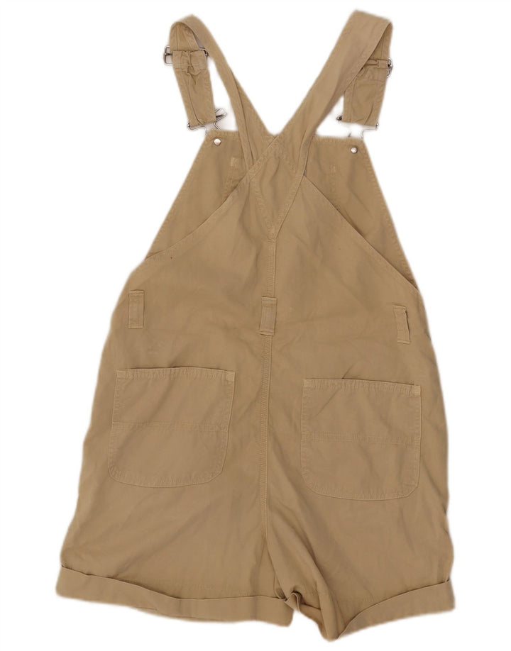BENETTON Womens Dungarees Shorts IT 40 Small W26 Beige Cotton