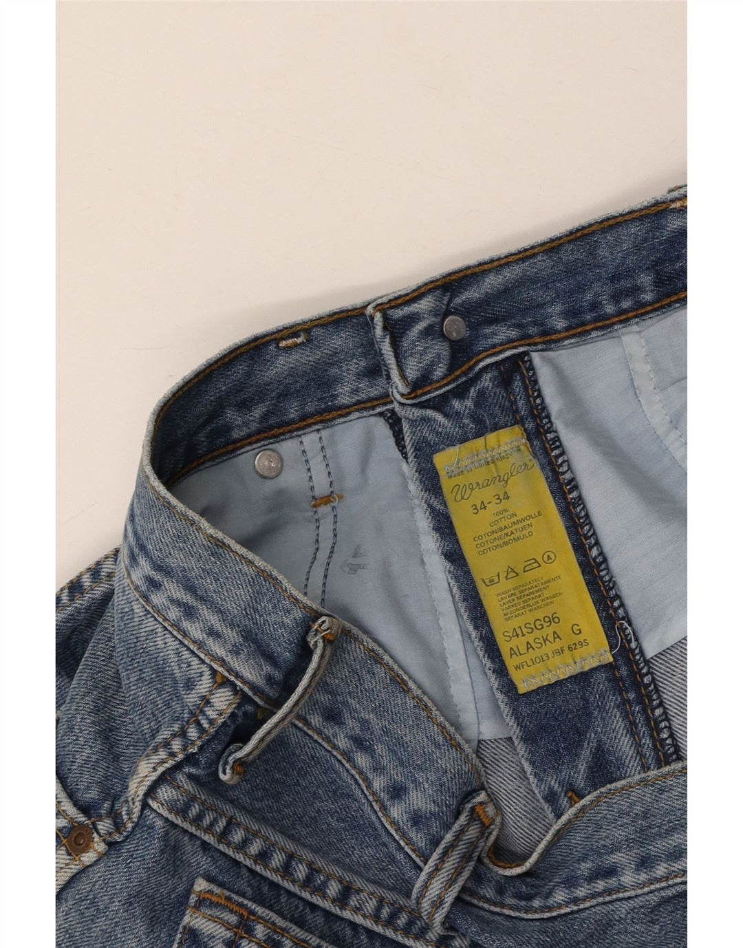 WRANGLER Mens Alaska Straight Jeans W34 L27 Blue Cotton