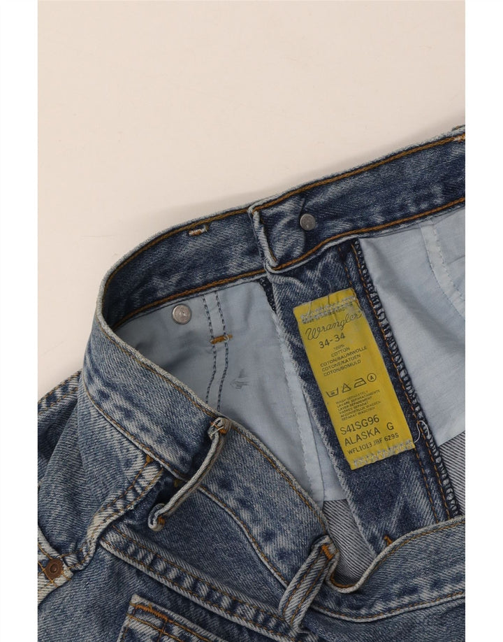 WRANGLER Mens Alaska Straight Jeans W34 L27 Blue Cotton