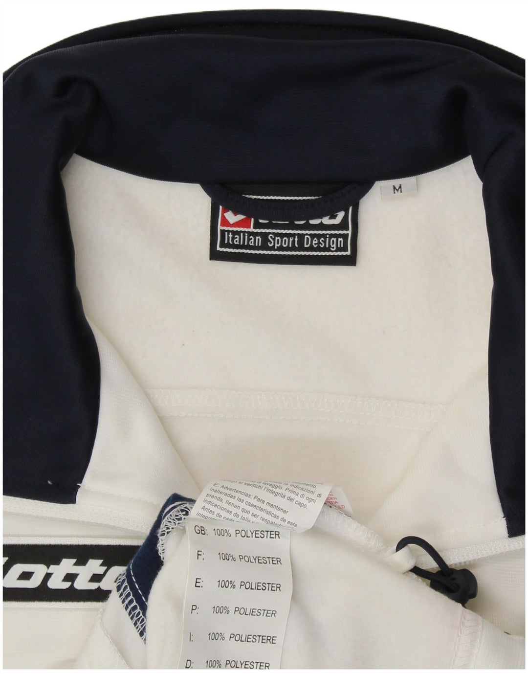 LOTTO Mens Tracksuit Top Jacket Medium White Colourblock Polyester