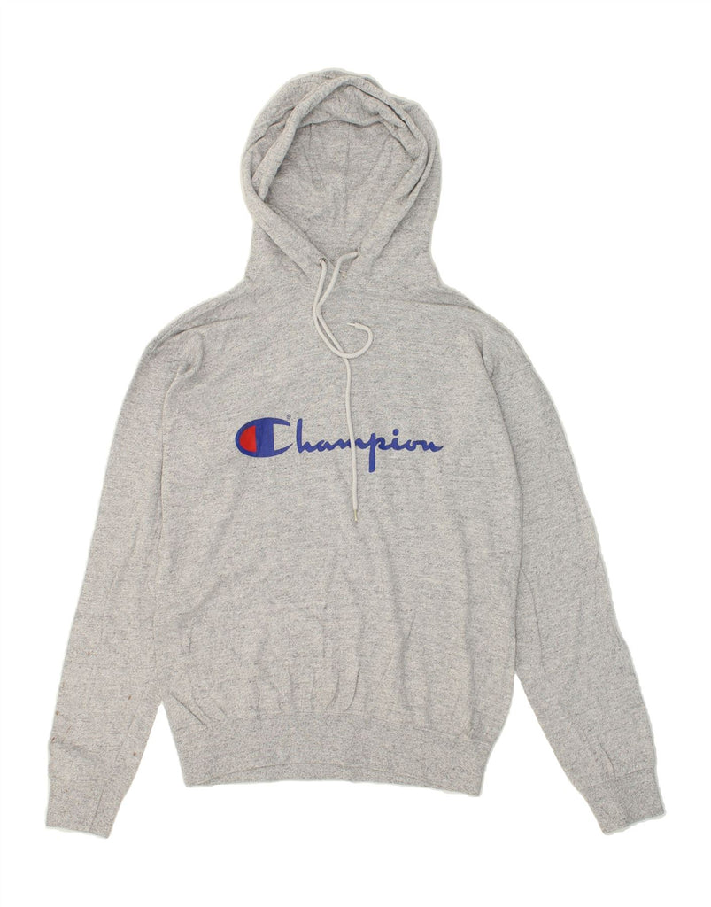 CHAMPION Mens Graphic Hoodie Jumper Medium Grey Cotton | Vintage Champion | Thrift | Second-Hand Champion | Used Clothing | Messina Hembry 