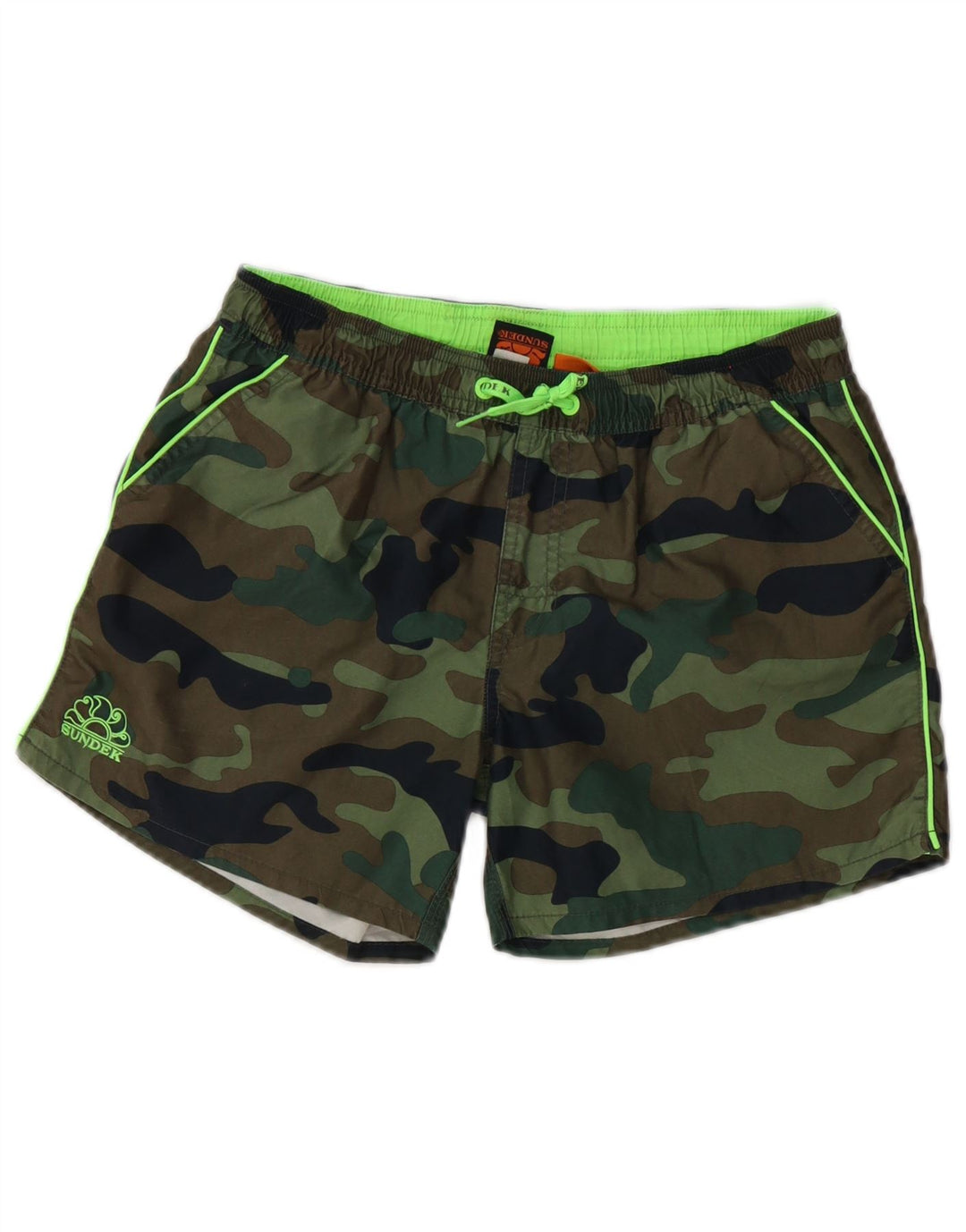 Sundek Boys Swimming Shorts 13-14 Years  Khaki Camouflage Polyester
