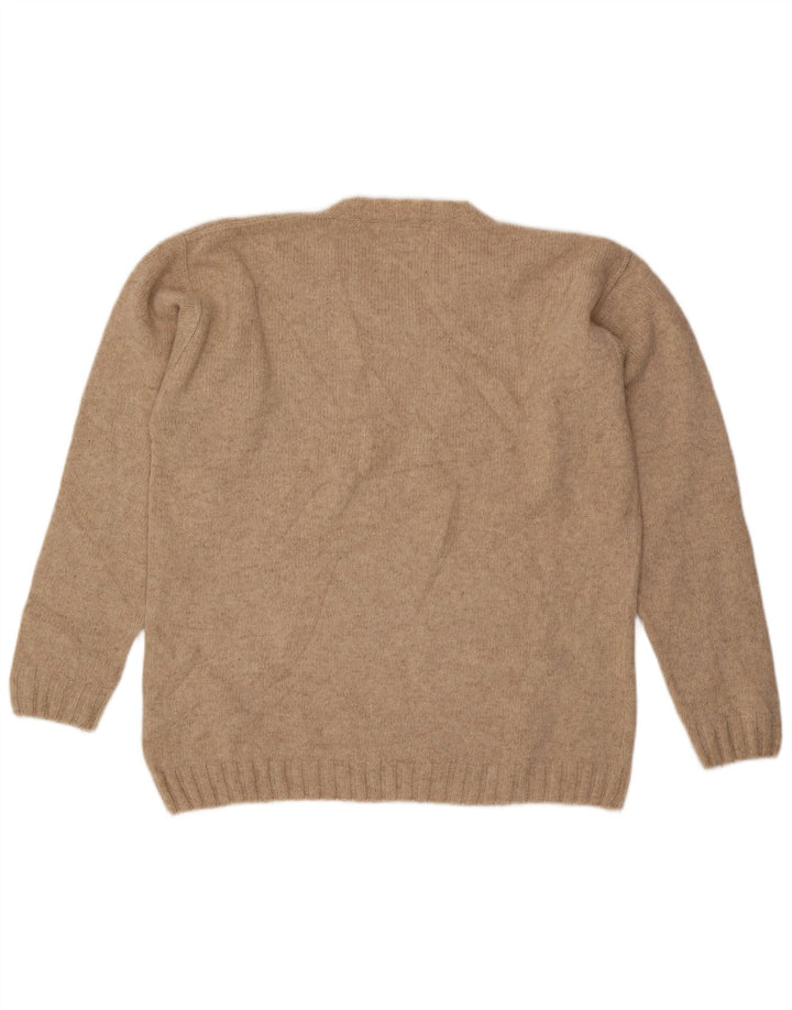 Levi's Mens V-Neck Jumper Sweater Medium Beige Wool