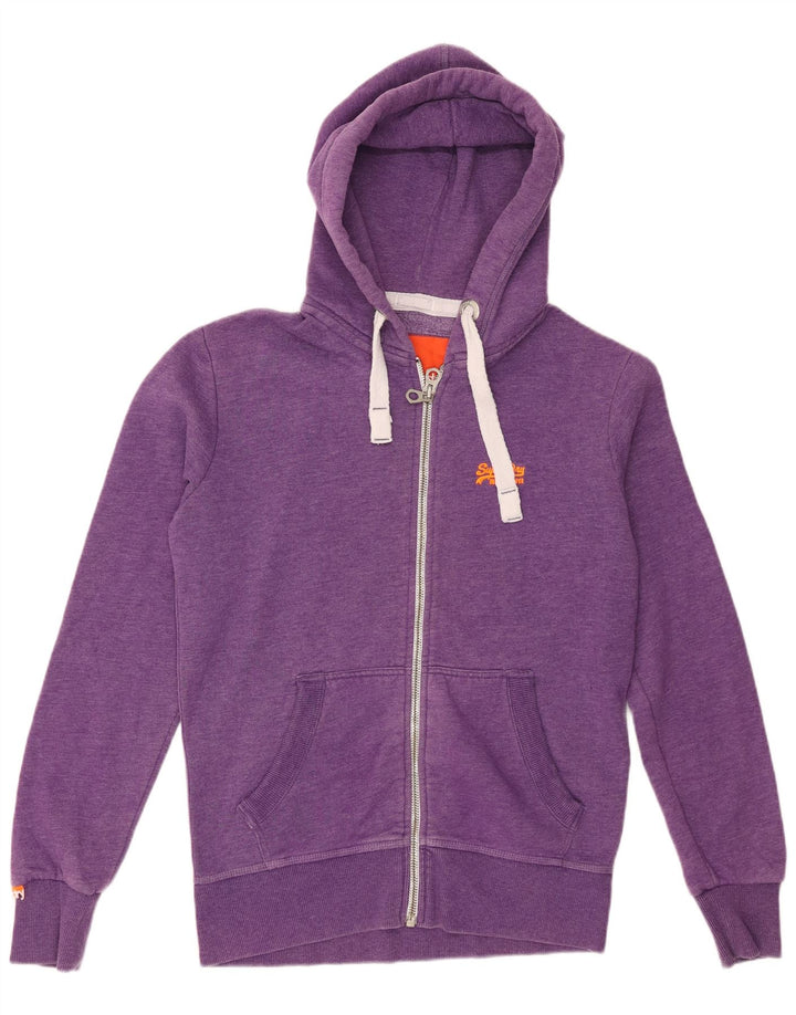 Superdry Mens Zip Hoodie Sweater Medium Purple Cotton