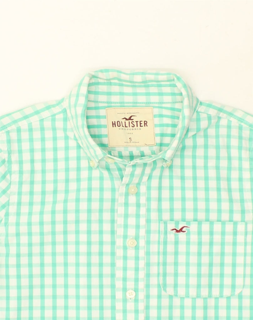 HOLLISTER Mens Shirt Small Green Gingham Cotton | Vintage Hollister | Thrift | Second-Hand Hollister | Used Clothing | Messina Hembry 