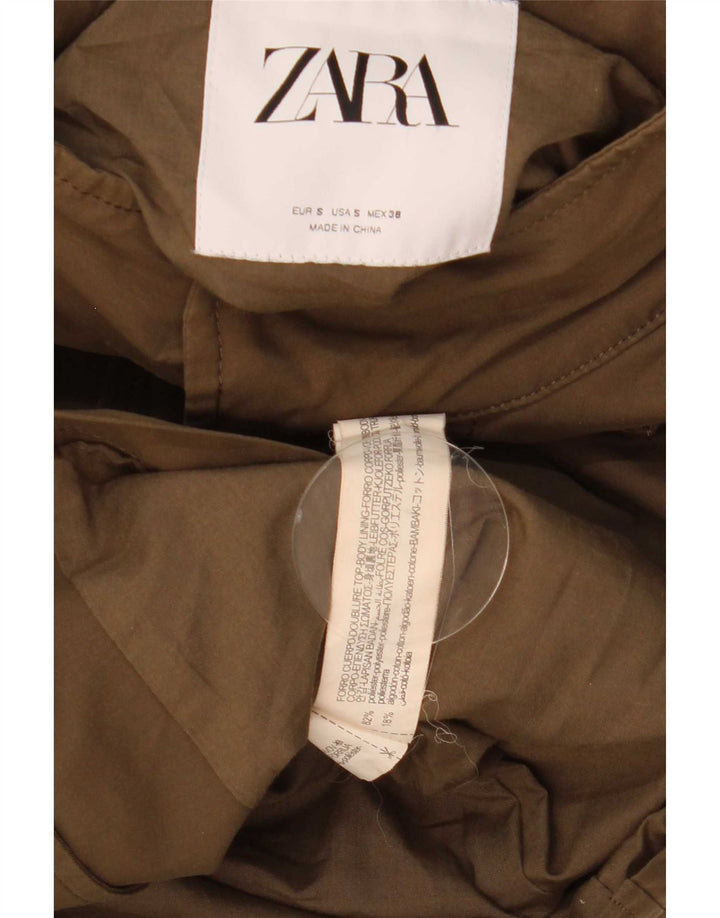 Zara Mens Utility Jacket UK 36 Small Khaki Polyester