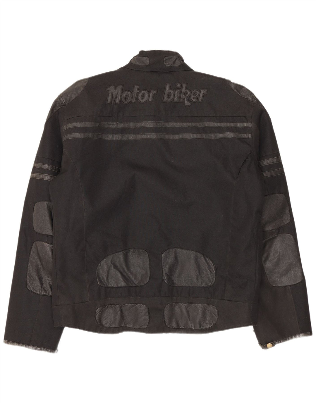 Master Mens Graphic Biker Jacket UK 40 Large Black Nylon