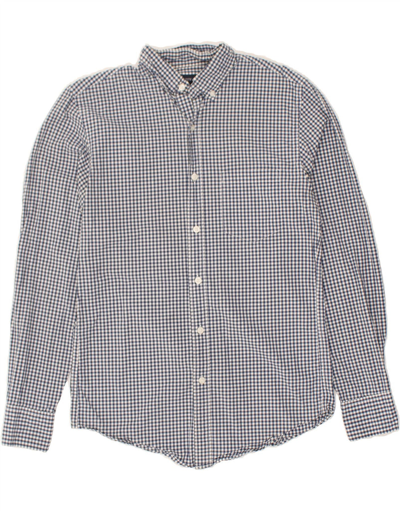 J. CREW Mens Shirt Small Navy Blue Gingham | Vintage J. Crew | Thrift | Second-Hand J. Crew | Used Clothing | Messina Hembry 