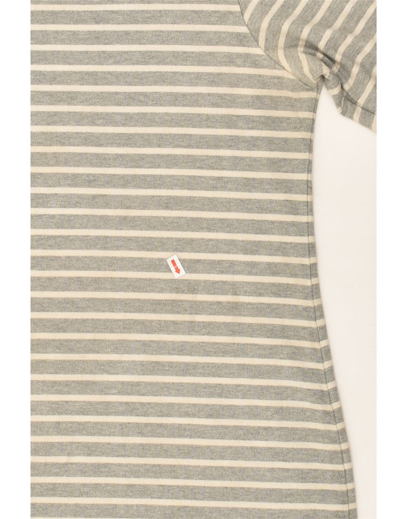 JOULES Womens 3/4 Sleeve T-Shirt Dress UK 16  Large Grey Striped Cotton | Vintage Joules | Thrift | Second-Hand Joules | Used Clothing | Messina Hembry 