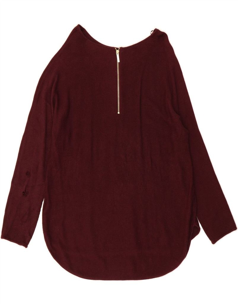 MICHAEL KORS Womens Oversized Boat Neck Jumper Sweater UK 18 XL Burgundy Vintage Michael Kors and Second-Hand Michael Kors from Messina Hembry 