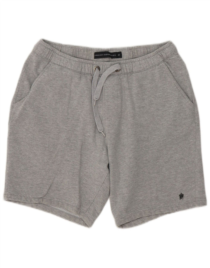 French Connection Mens Sport Shorts Medium Grey Flecked Polyester