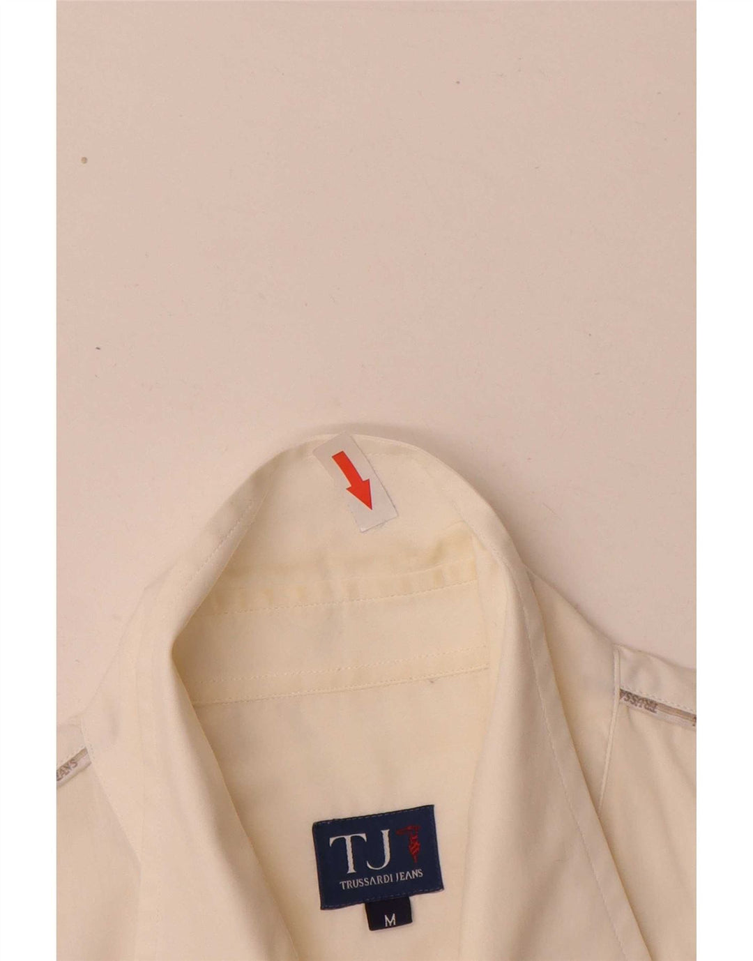 Trussardi Jeans Mens Shirt Medium White Cotton