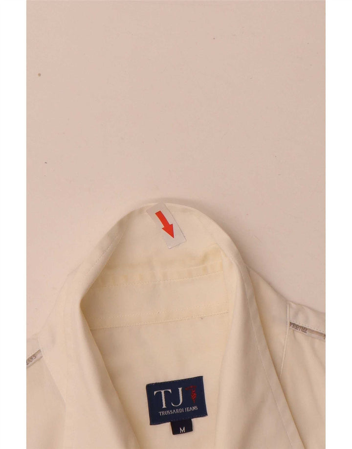 Trussardi Jeans Mens Shirt Medium White Cotton