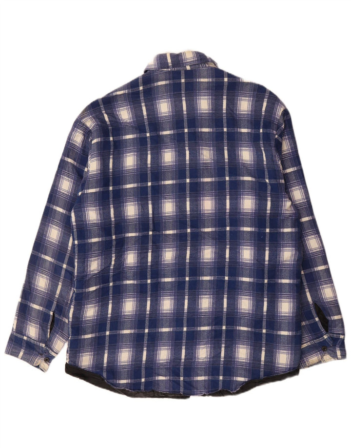 VINTAGE Mens Lumberjack Flannel Shirt 2XL Blue Check Cotton