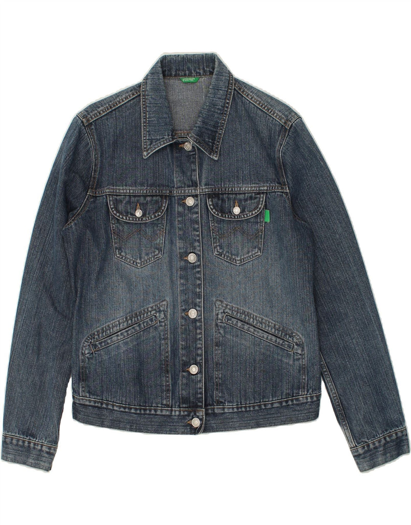 BENETTON Womens Denim Jacket UK 16 Large Blue Cotton | Vintage Benetton | Thrift | Second-Hand Benetton | Used Clothing | Messina Hembry 