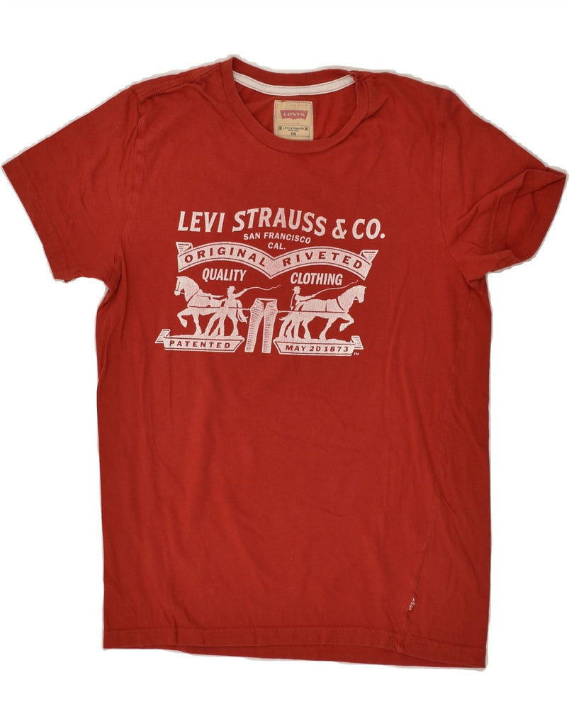 LEVI'S Boys Graphic T-Shirt Top 15-16 Years Red | Vintage Levi's | Thrift | Second-Hand Levi's | Used Clothing | Messina Hembry 