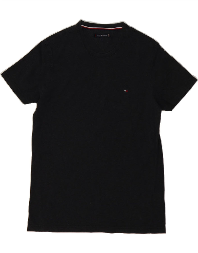 TOMMY HILFIGER Mens T-Shirt Top Large Black Cotton Vintage Tommy Hilfiger and Second-Hand Tommy Hilfiger from Messina Hembry 