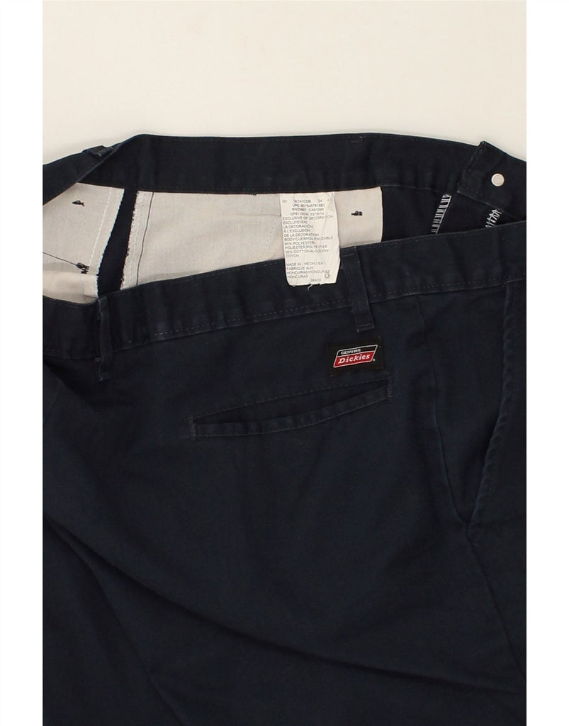 DICKIES Mens Straight Chino Trousers W38 L30  Navy Blue Polyester | Vintage Dickies | Thrift | Second-Hand Dickies | Used Clothing | Messina Hembry 